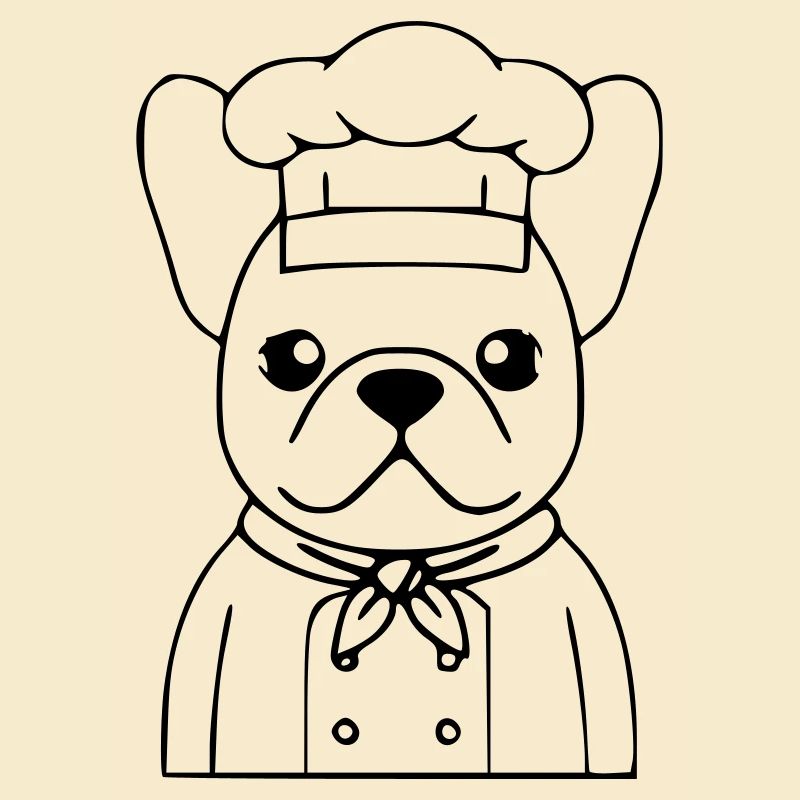 Frenchie Koch Bäcker Outline