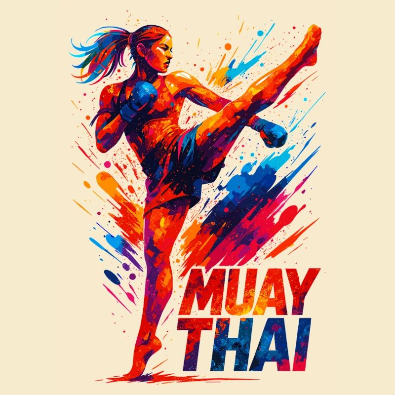 Muay Thai Kick: Abstract Boxer Graphic Gift