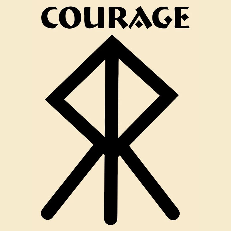 Courage Wikingerrune mit Text COURAGE