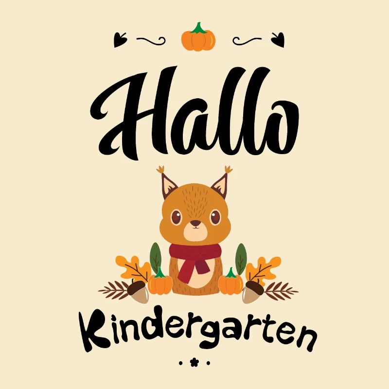 süßes Eichhörnchen Design mit Herbstmotiven