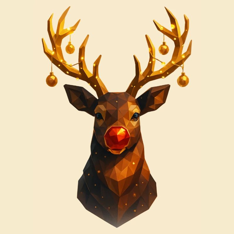 Christmas Reindeer Low Poly