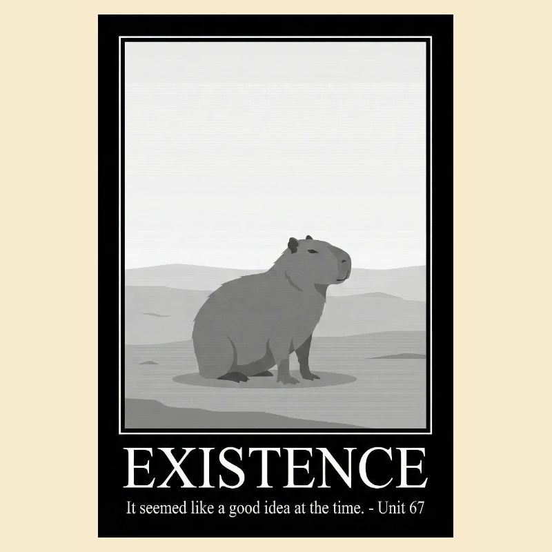 Funny Existence Quote - Capybara Sarcasm