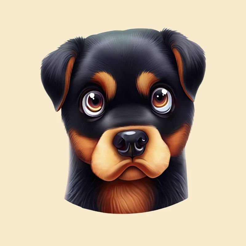 Charmanter Rottweiler-Blick