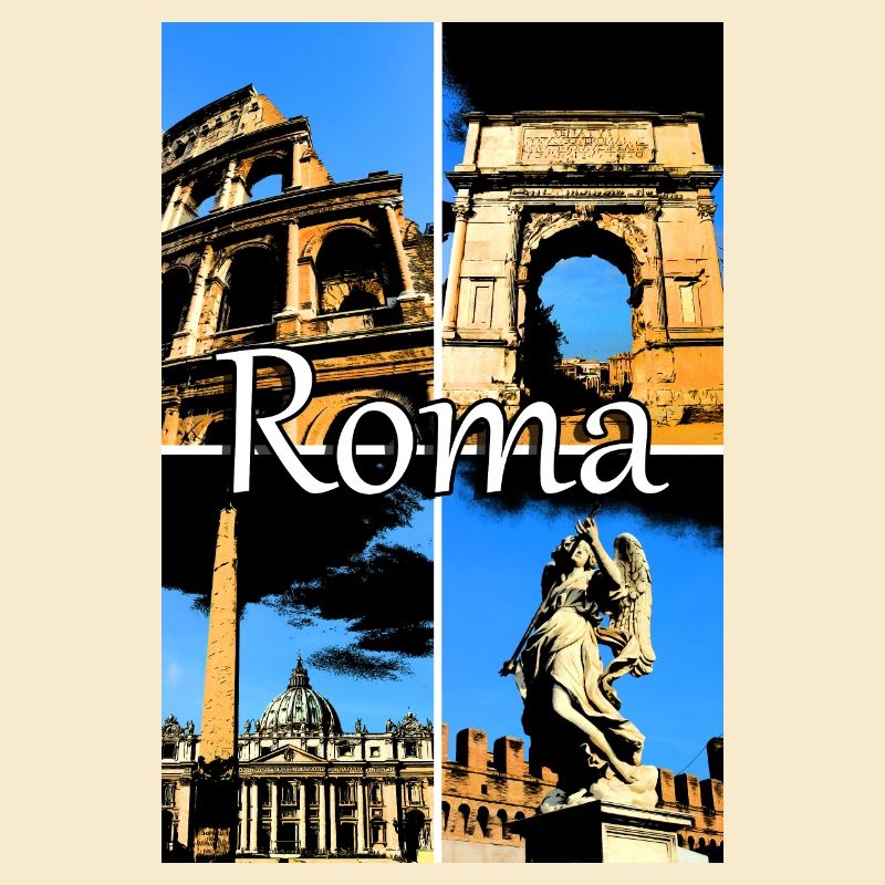 Roma collage comic sign lettering