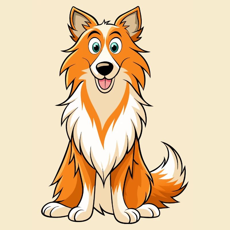 Art numérique Collie Expression douce