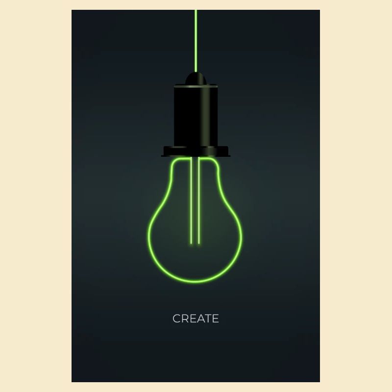 Create – Neon light bulb for creative minds