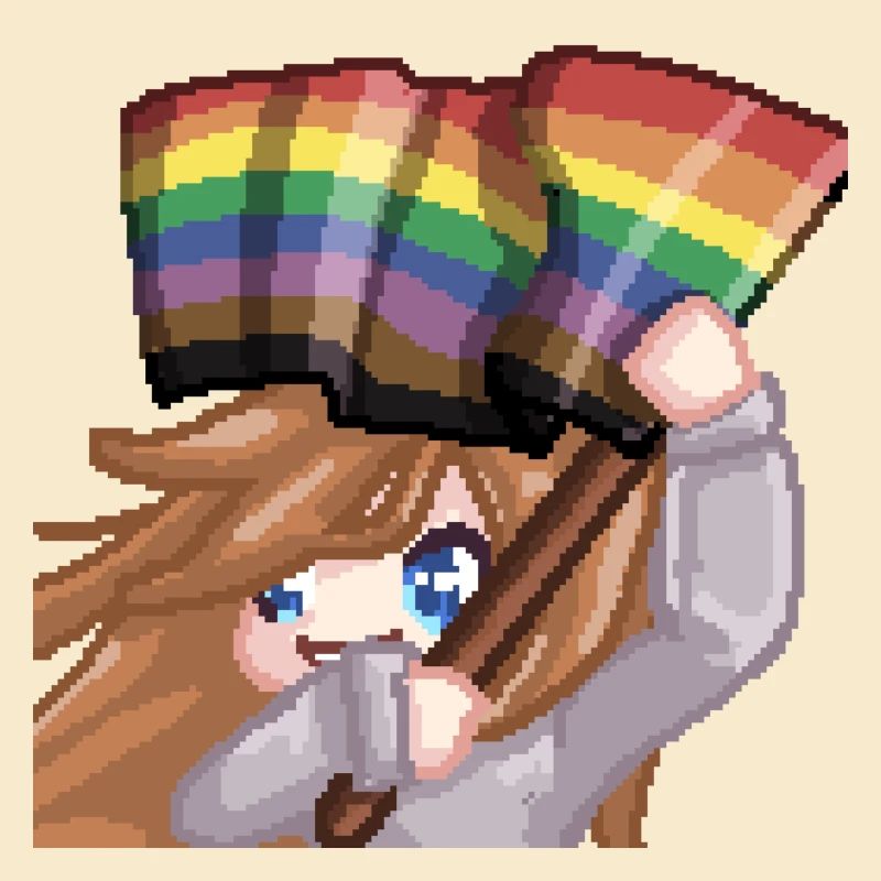 Pillowg1rl Emote mit Prideflagge