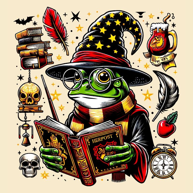 Frog Magician Magic Funny Animals
