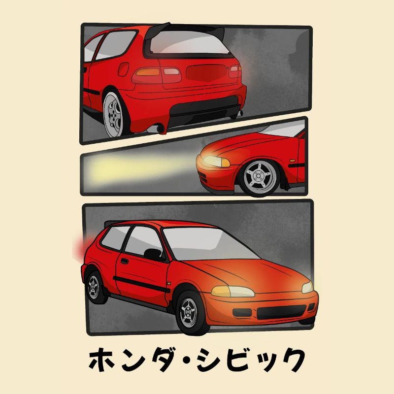 MAGMA RED CAR COMIC / HATCHBACK