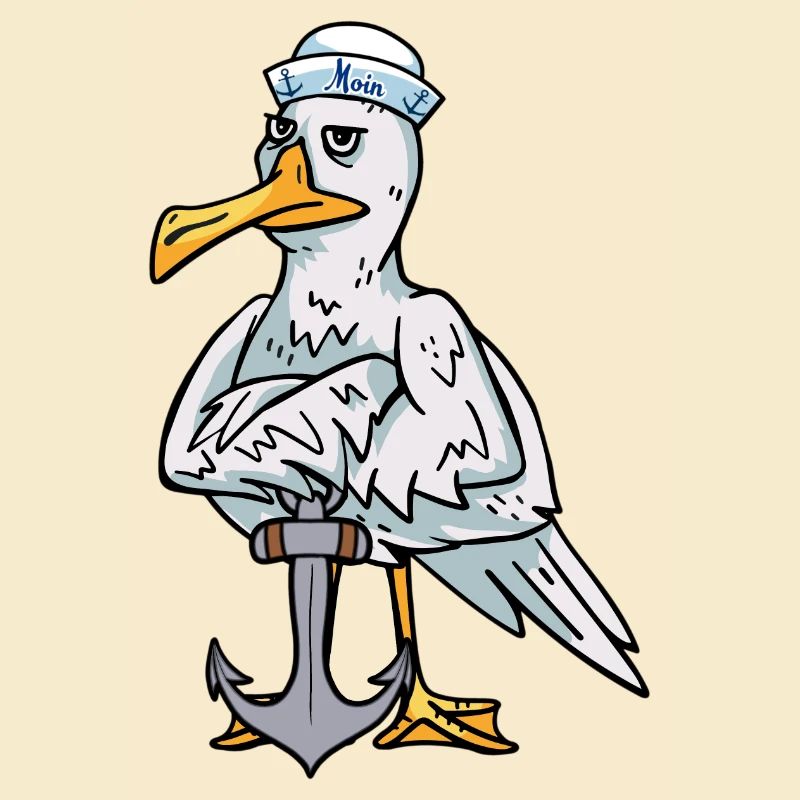 Matrose Möwe Anker Seemann Ahoi Vogel maritim