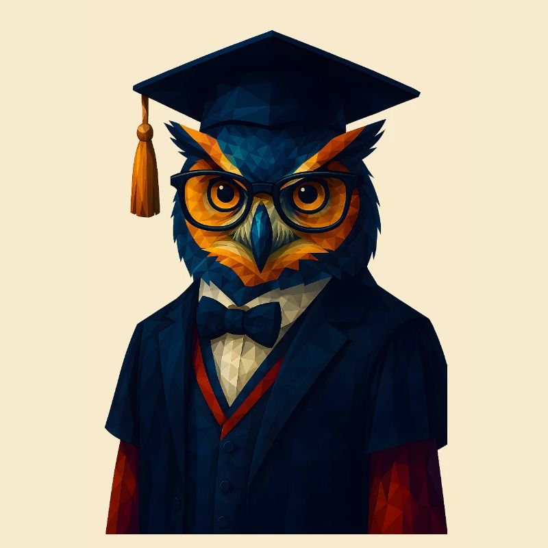 WPAP Stil Tier - Eule im Professoren-Outfit Fliege