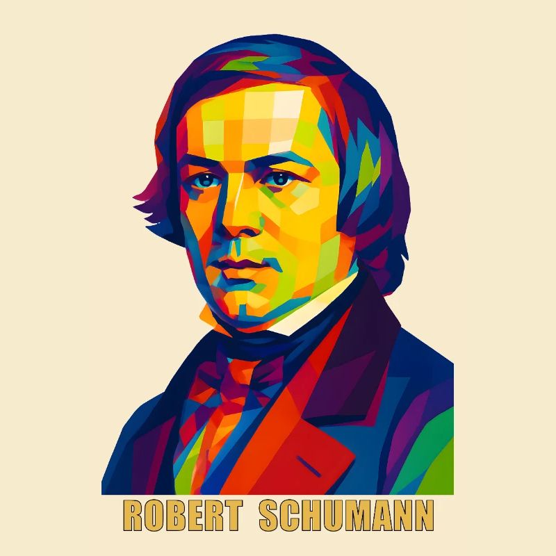 WPAP Polygon Portrait Robert Schumann Composer