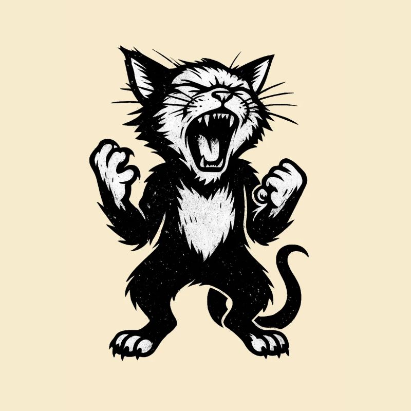 Angry Cat Stroke Style