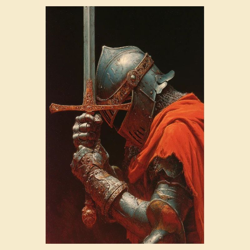 Chevalier médiéval avec épée