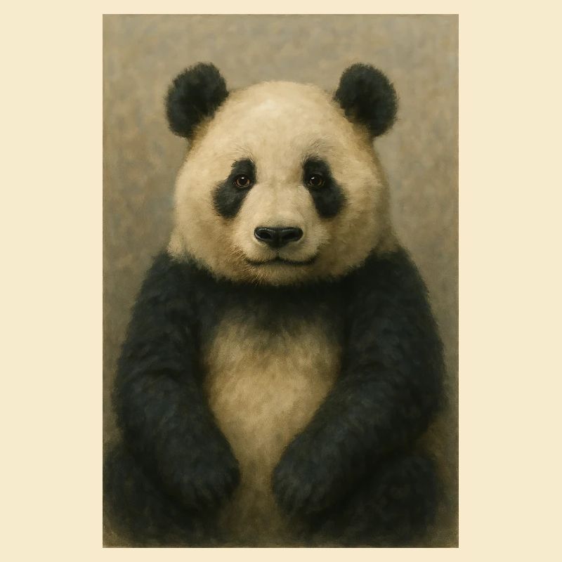 Panda in klassischer Ölgemälde