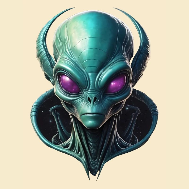 Alien Head with Galaxy Collar
