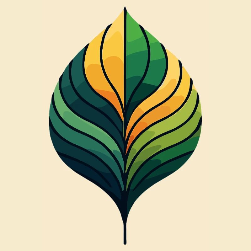 Leaf-shaped colour spiral