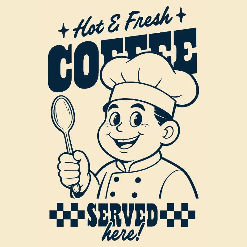 Kaffee Chef Serviert Hier