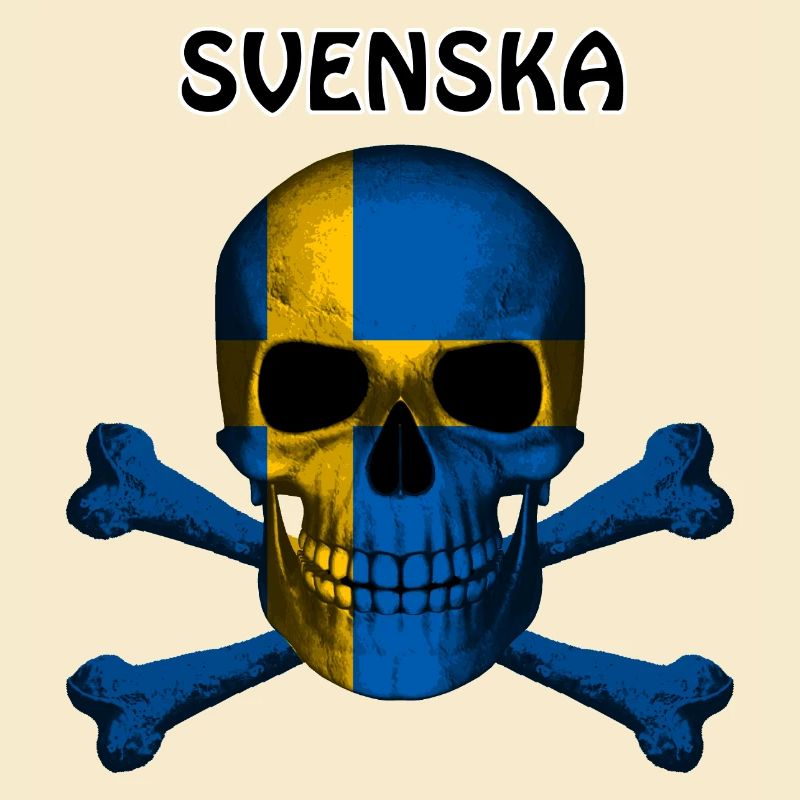 Skull Jolly Roger Pirate Flag Svenska R6Z