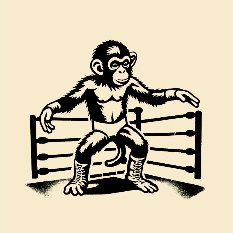 Monde des singes de lutte