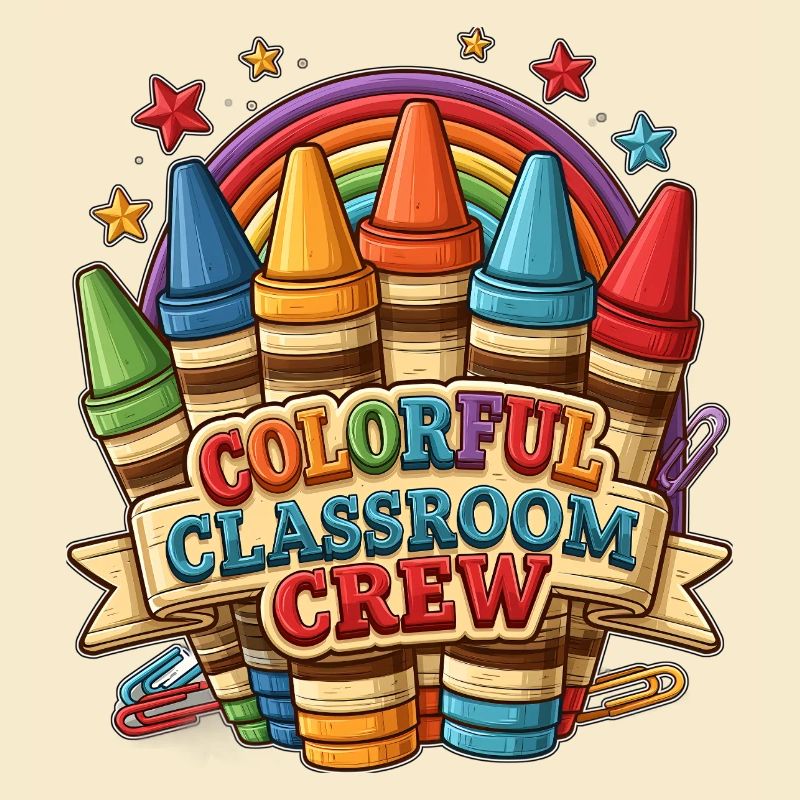 Farbenfrohe Klassenzimmercrew