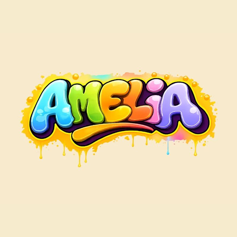 Graffiti  Amelia Prénom cadeau idéal imprimable su