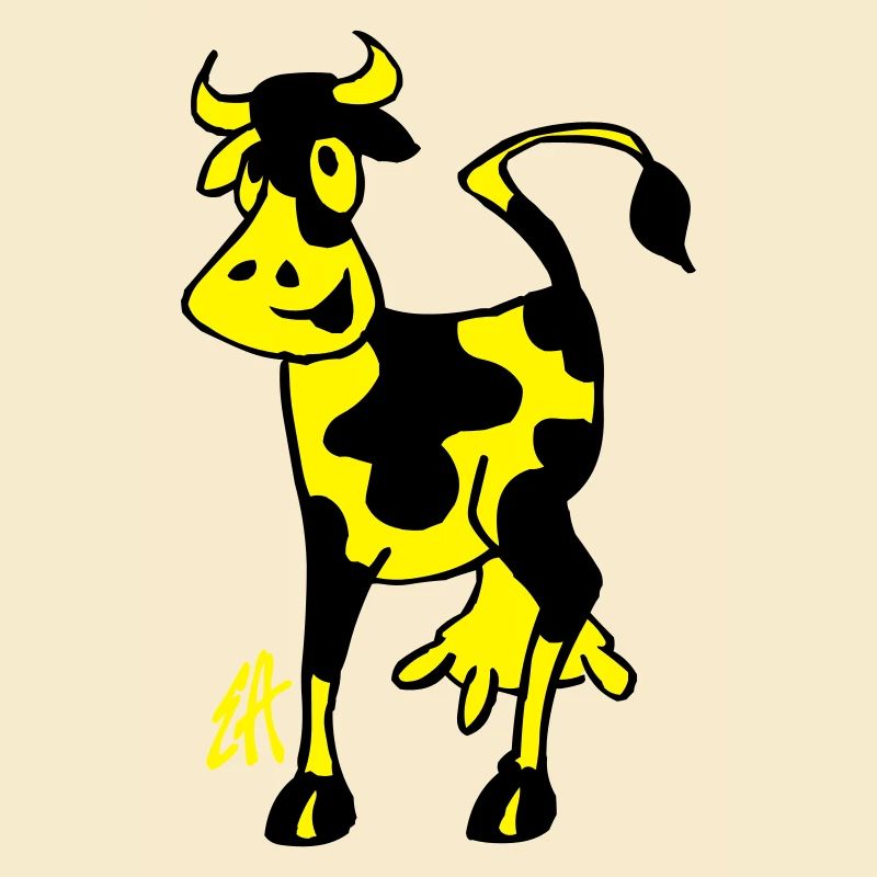 Smiling Cow, Two Color Design