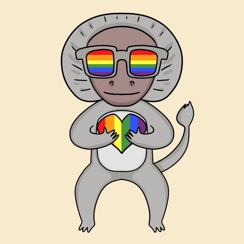LGBT Tier Affe hamadryad Regenbogen