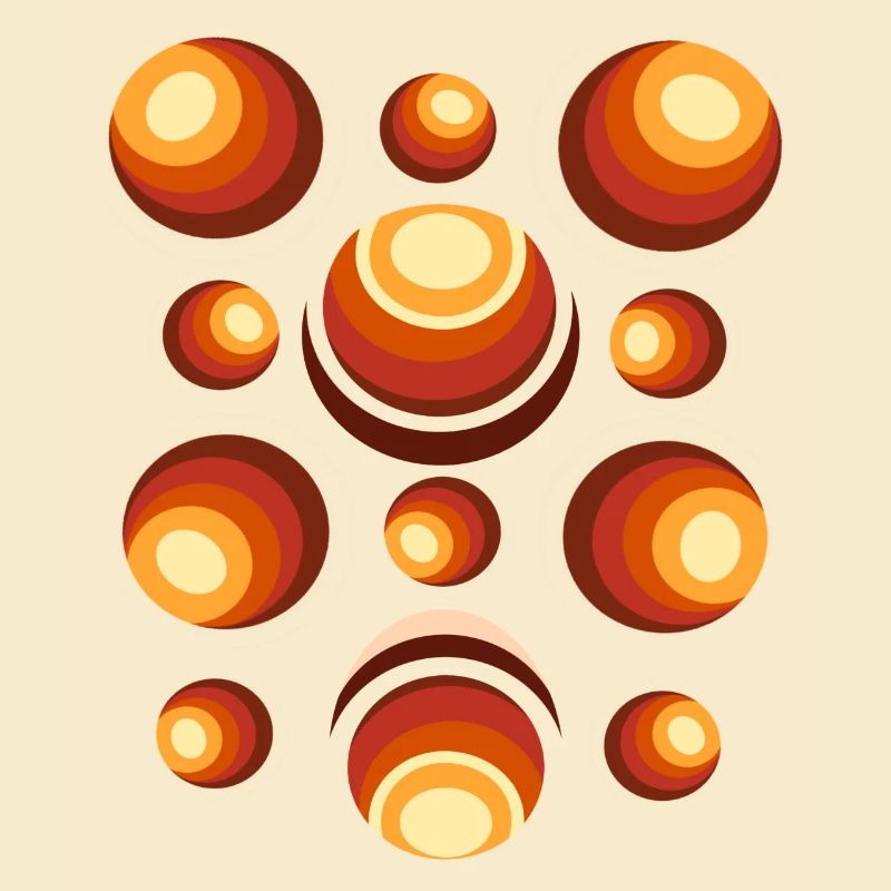 Retro Circle Pattern 70s Crescent