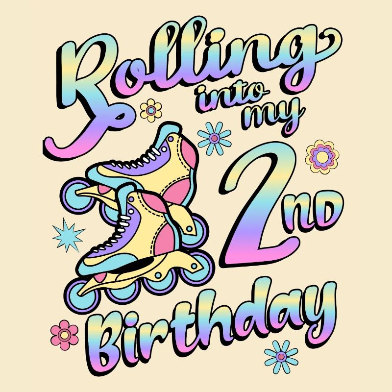 Rolling Into My 2nd Birthday Roller Skater Inline