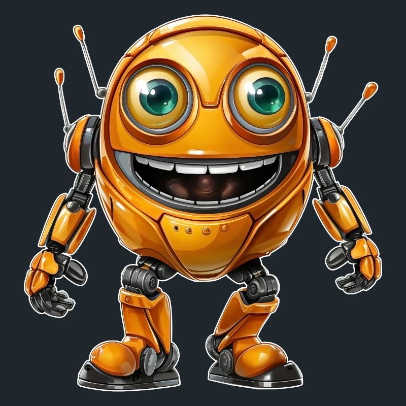 Orange Android Robot diffuse de bonnes vibrations