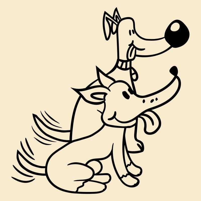 2 chiens équipe deux amis queue wiggle équipage