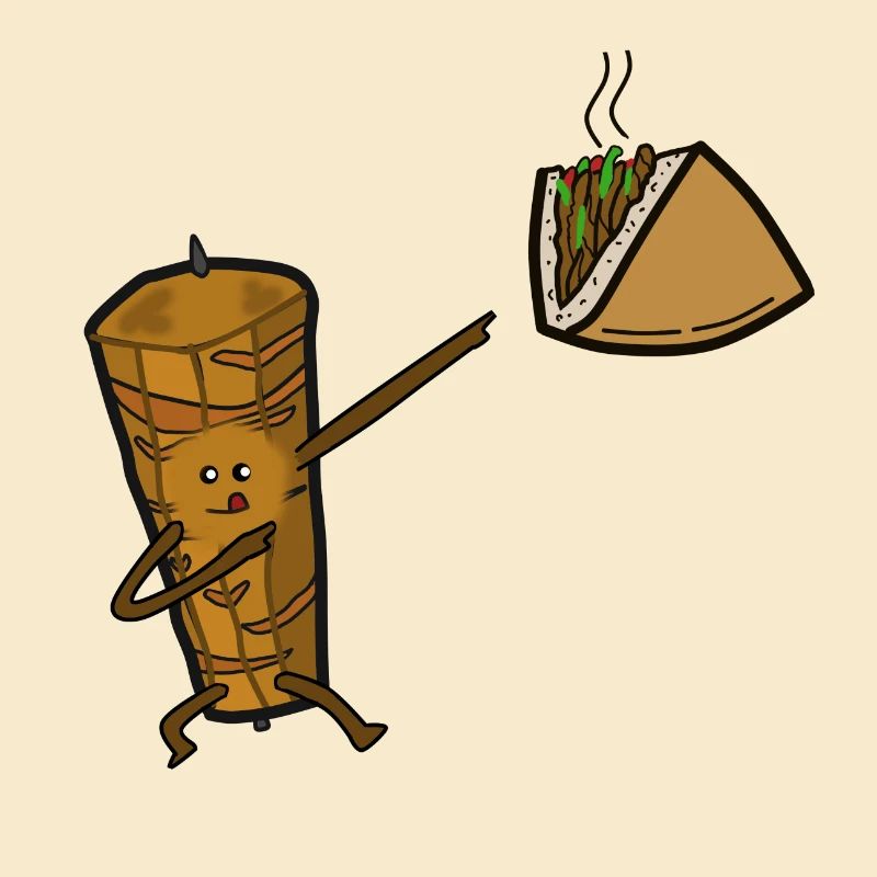 Doner kebab in the bread