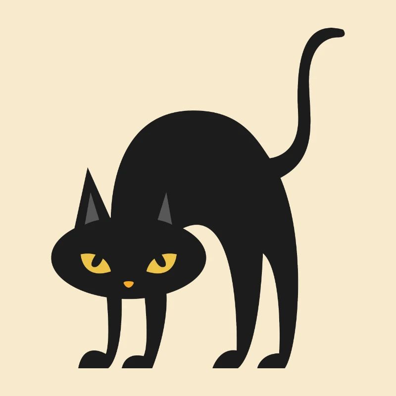 oohh arched back black cat