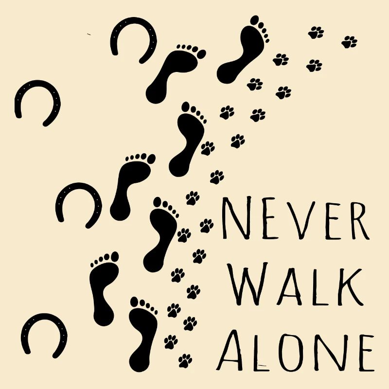 Never Walk Alone Pferd Mensch Hund