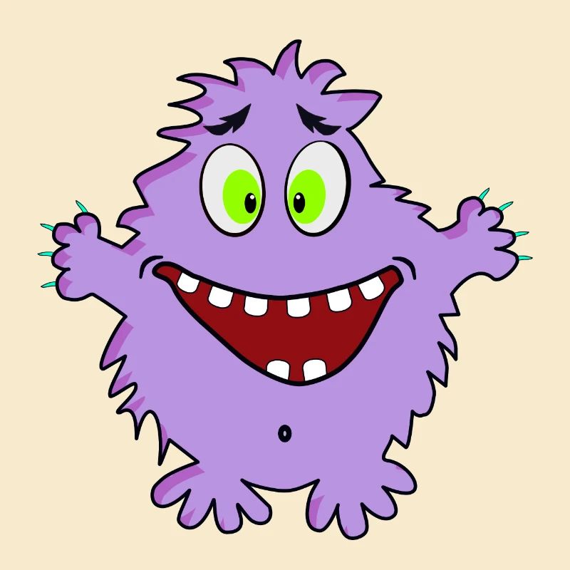 Mignon amical mignon monstre optimiste