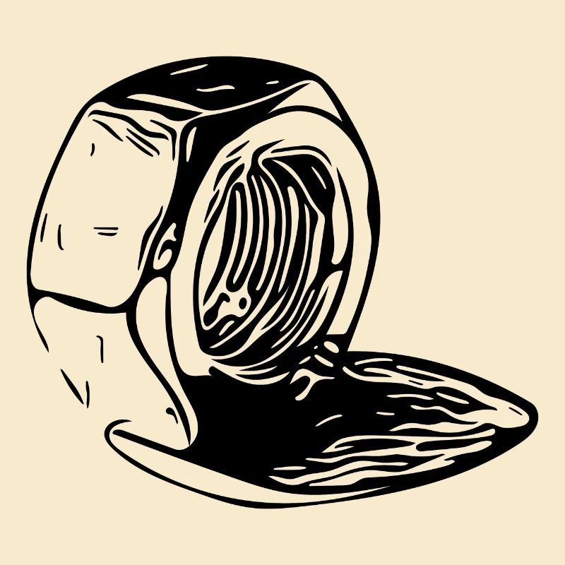 Screw nut vertically melted