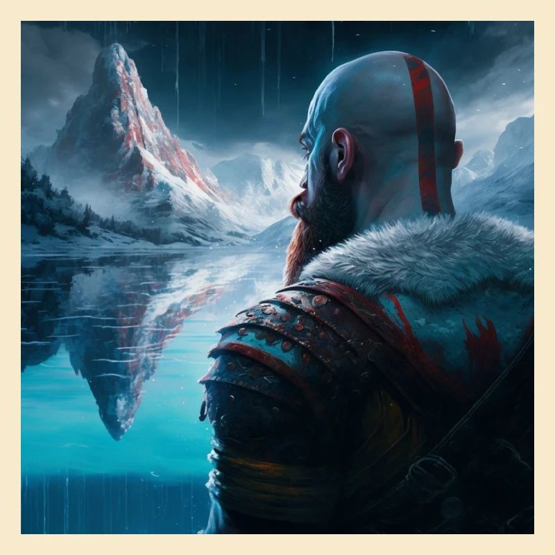 kratos devant les montagnes