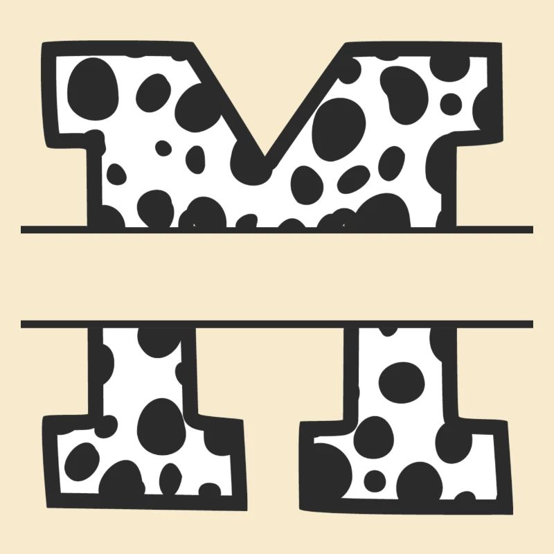 letter m custom cow pattern