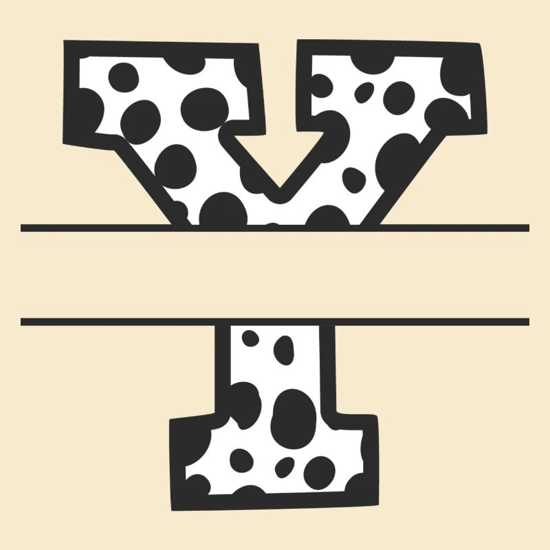 Letter Y custom cow pattern