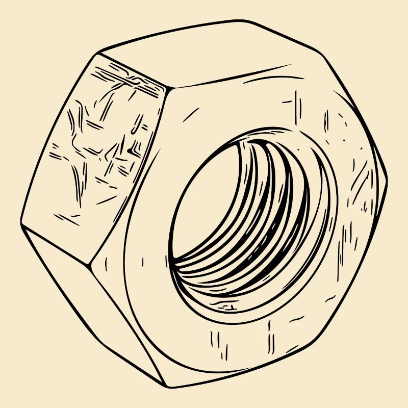 Écrou à vis avec surface rayée