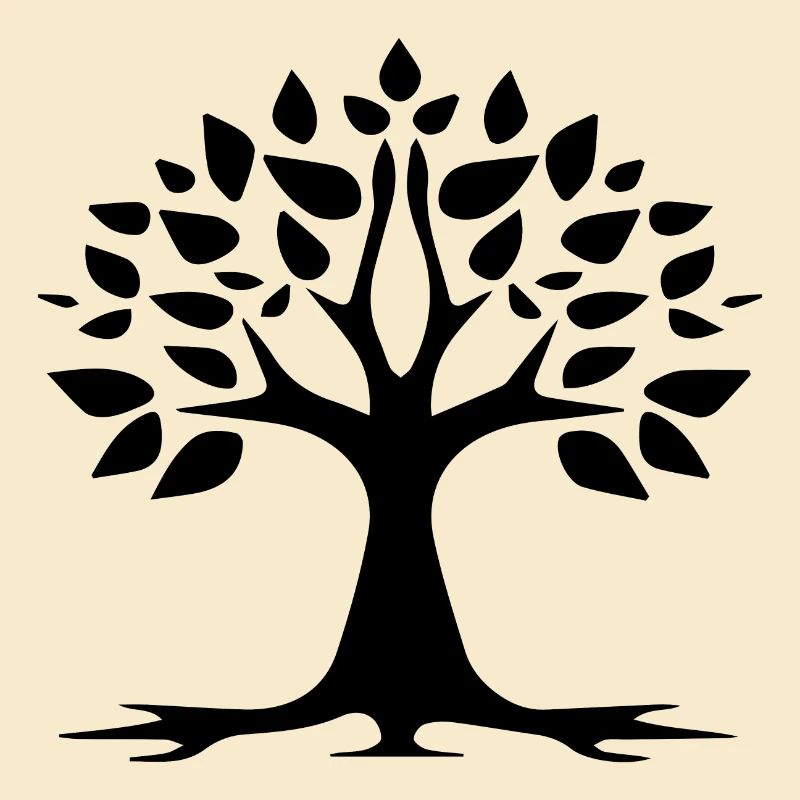 Stylized Tree Simple Tattoo Logo