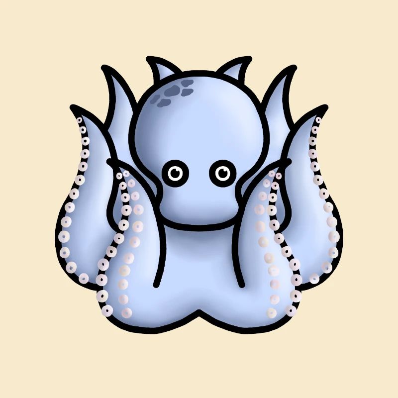 kleiner süßer hellblauer Oktopus