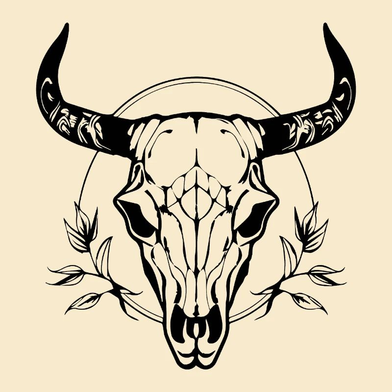 Crâne de vache Boho