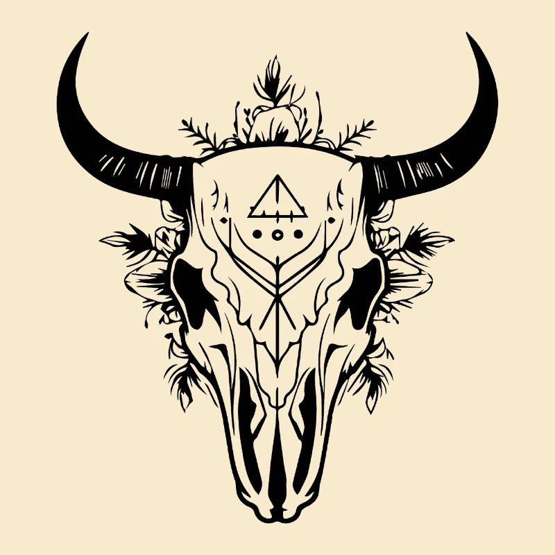 Kuh Schädel Boho