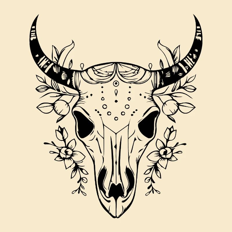 Crâne de vache Boho