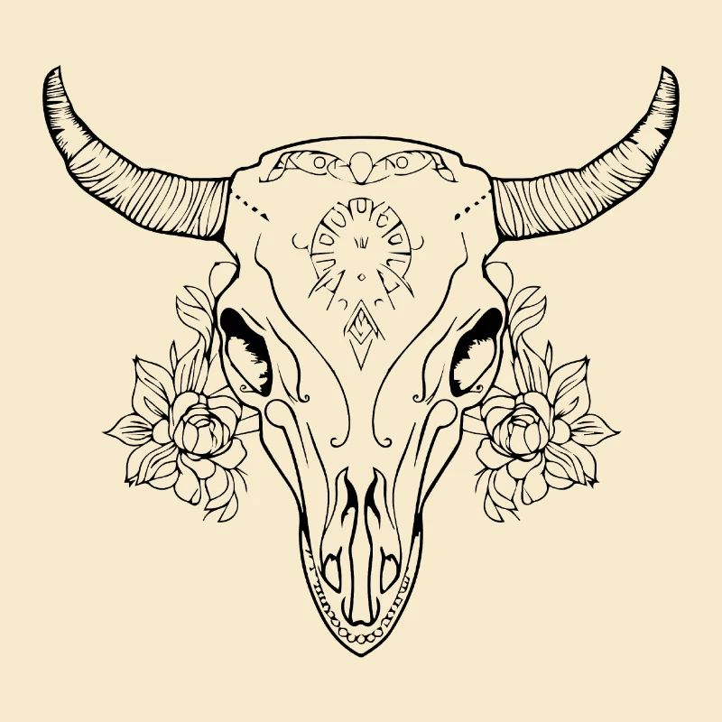 Crâne de vache Boho
