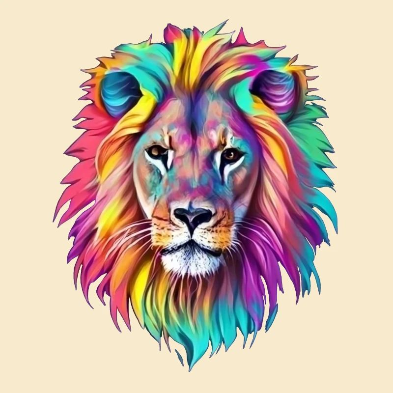 Rainbow Lion - Artistic Interpretation