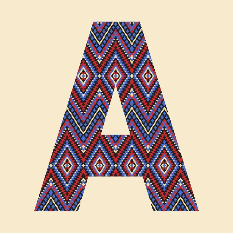 Monogramm Buchstabe A - boho buntes Design