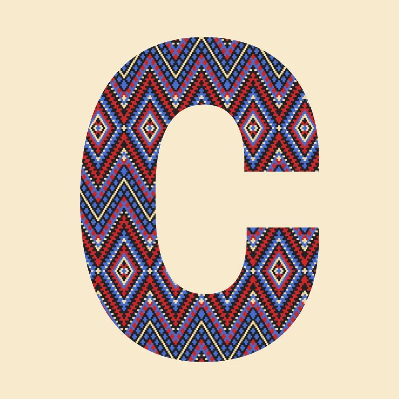 Monogram Letter C- geometric pattern